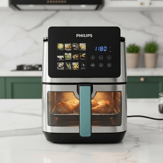 سرخ کن دوالمنت فیلیپس- ظرفیت 15 لیتری جلو پنجره ای مانیتور دار- قدرت 3500W وات- مدل PH-9276