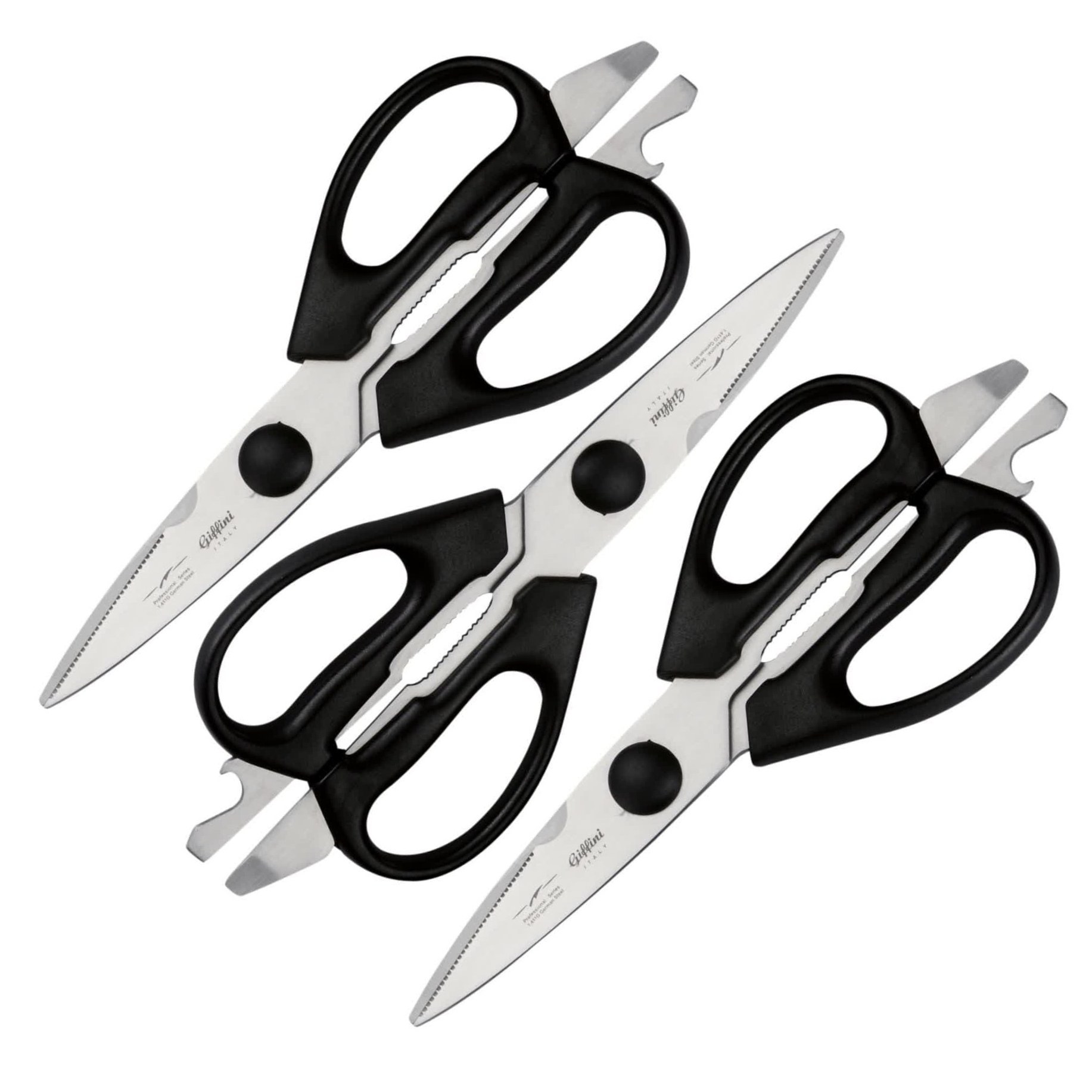 قیچی آشپزخانه 3 عددی جی فی نی GIFFINI کد G-03 مشکی