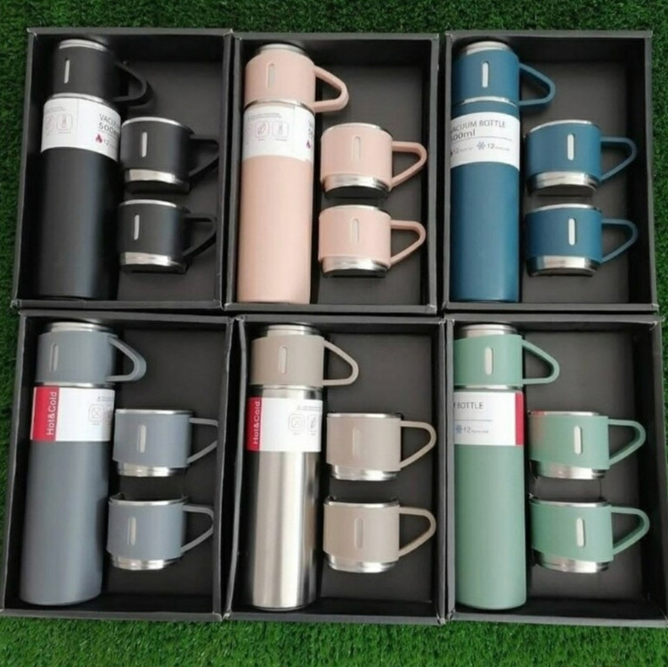 فلاکس سه کاپ vacuum flask ارسال به سراسر ایران با جعبه بسیار شیک مناسب هدیه