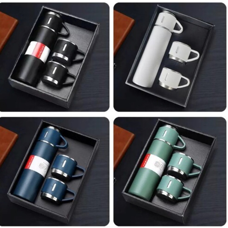 فلاکس سه کاپ vacuum flask ارسال به سراسر ایران با جعبه بسیار شیک مناسب هدیه