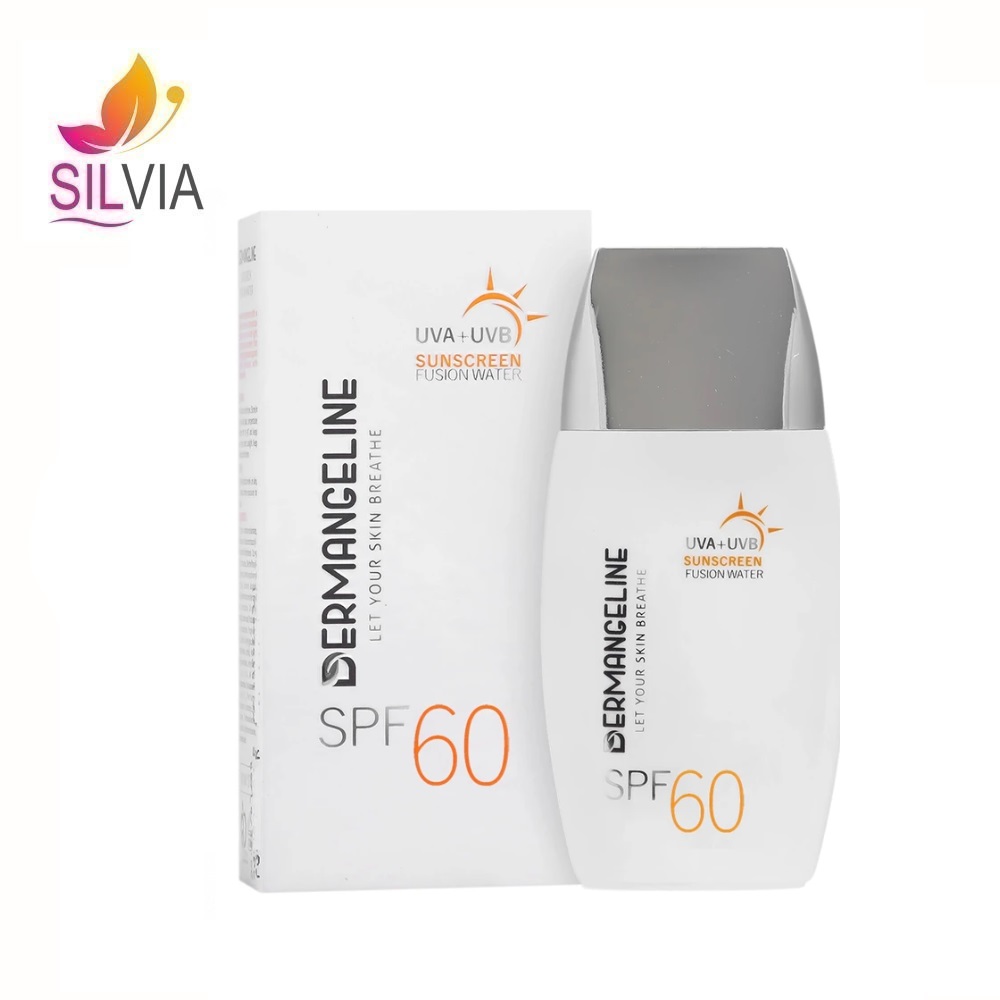 کرم ضد آفتاب فیوژن واتر بی رنگ پوست چربSPF60 درم انجلین DERMANGELINE حجم 50 میل