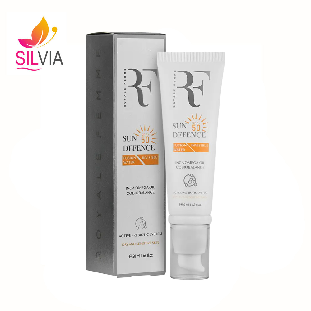 کرم ضد آفتاب رنگی بژ روشن فیوژن واتر پوست خشک SPF50 آر اف 50 میل