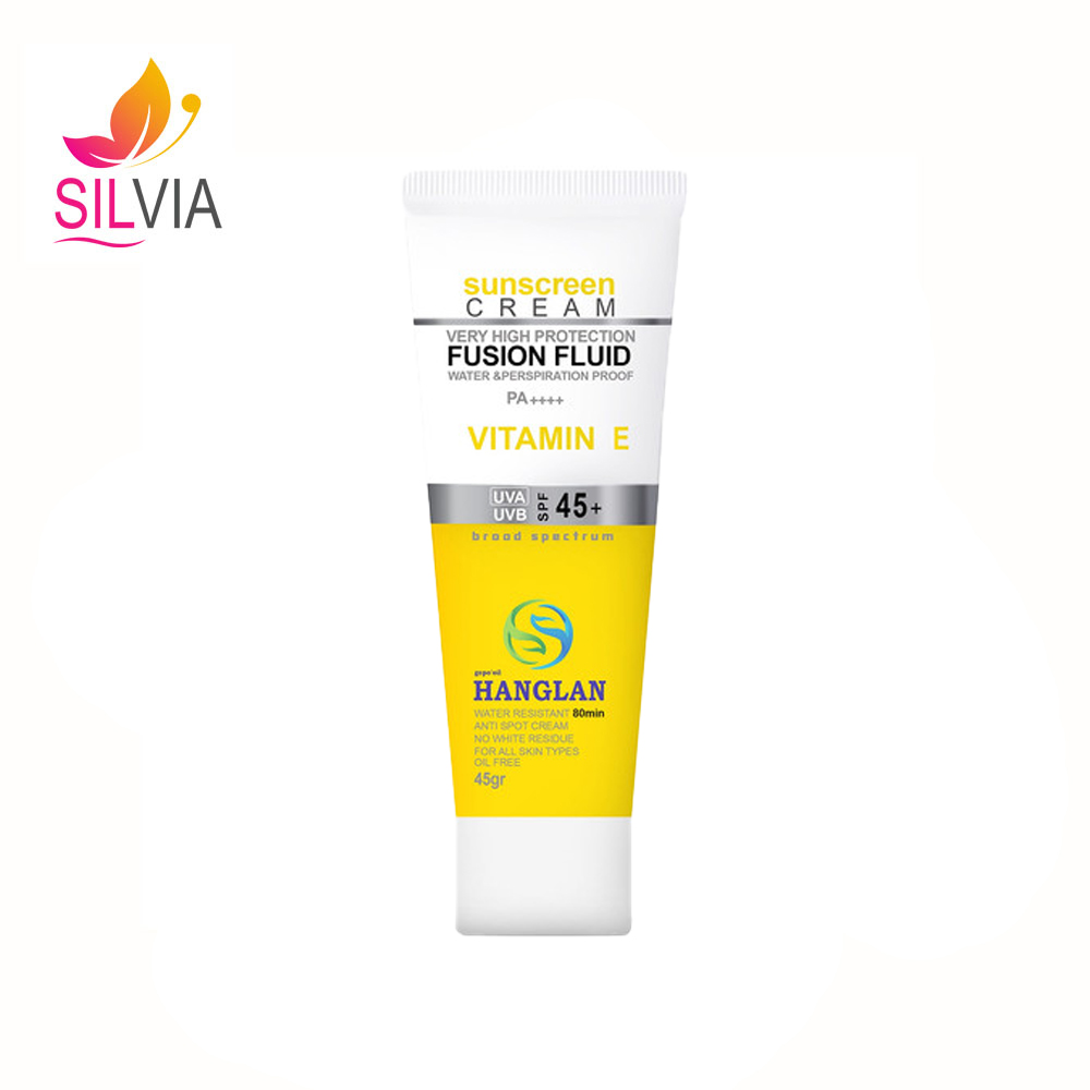 کرم ضد آفتاب ضد لک فلوئیدی بی رنگ SPF45 هانگلن 45 میل