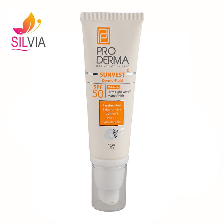 فلوئید ضد آفتاب فاقد چربی SPF50 پوست معمولی تا چرب و جوشدار پرودرما 50 گرم