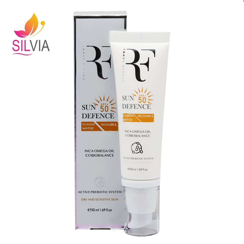 کرم ضد آفتاب بدون رنگ فیوژن واتر پوست خشک SPF50 آر اف 50 میل