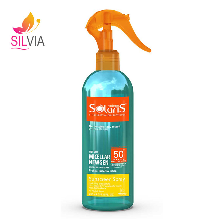 اسپری لوسیون دو فازی ضد آفتاب فاقد چربی SPF50 سولاریس آردن 250 میل