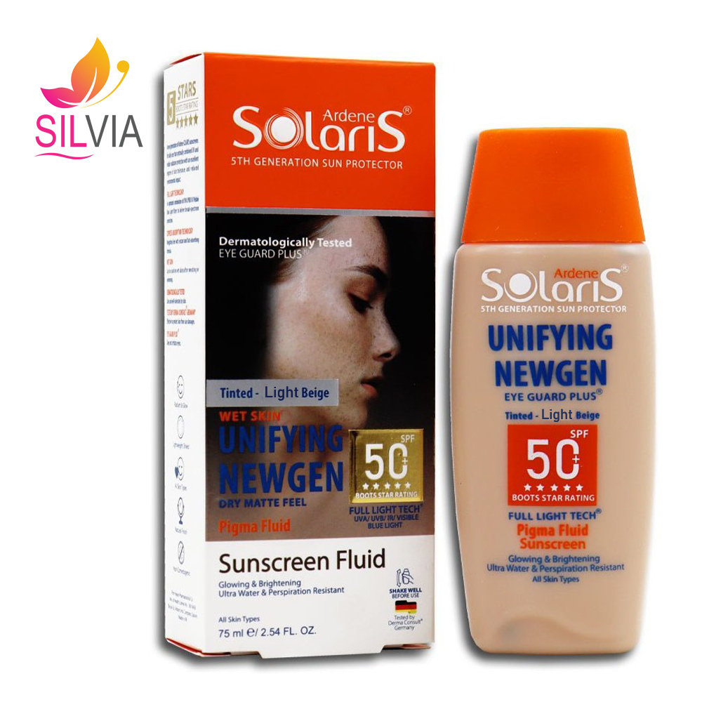 فلوئید ضد آفتاب روشن کننده پوست رنگی بژ روشن SPF50 سولاریس آردن 75 میل