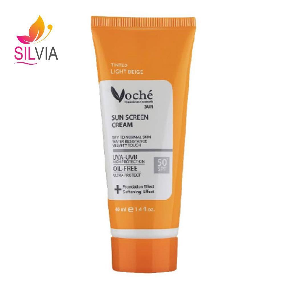 کرم ضد آفتاب بژ روشن پوست خشک و معمولی SPF50 وچه 40 میل