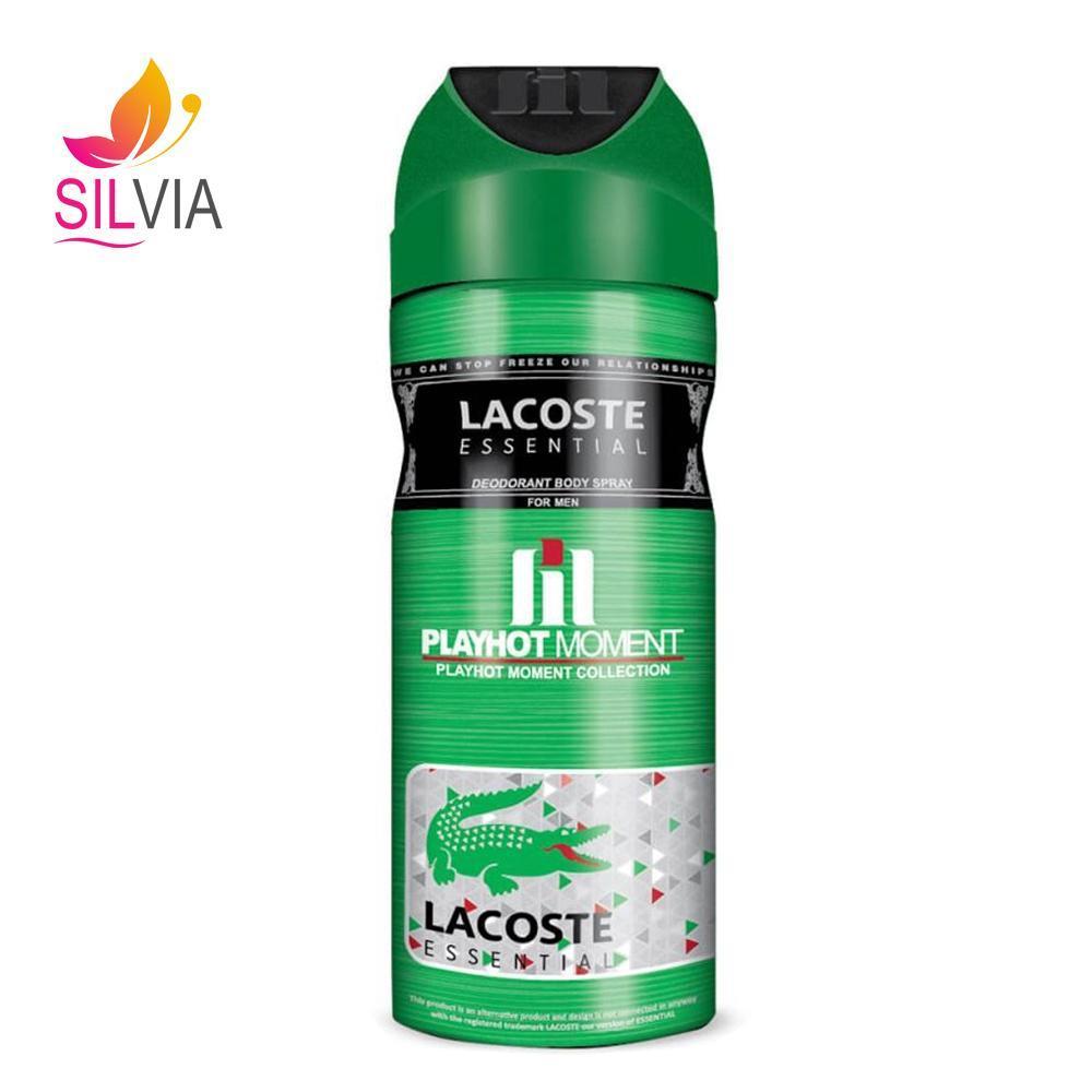 اسپری دئودورانت مردانه پلی هات مومنت مدل Lacoste Esential