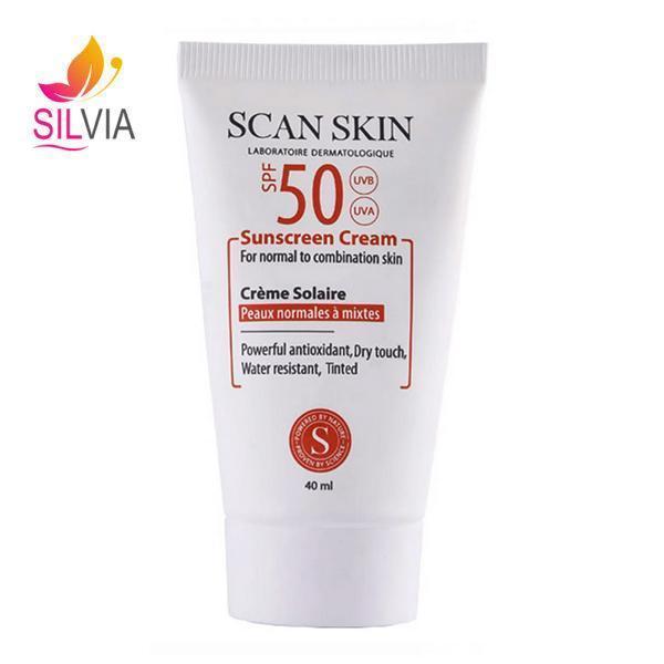 کرم ضد آفتاب رنگی پوست نرمال تا مختلط SPF50 اسکن اسکین 40 میل