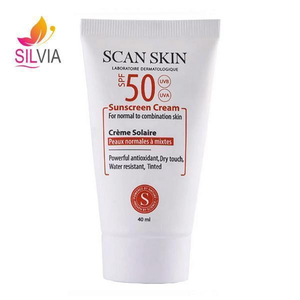 کرم ضد آفتاب رنگی پوست نرمال تا مختلط SPF50 اسکن اسکین 40 میل