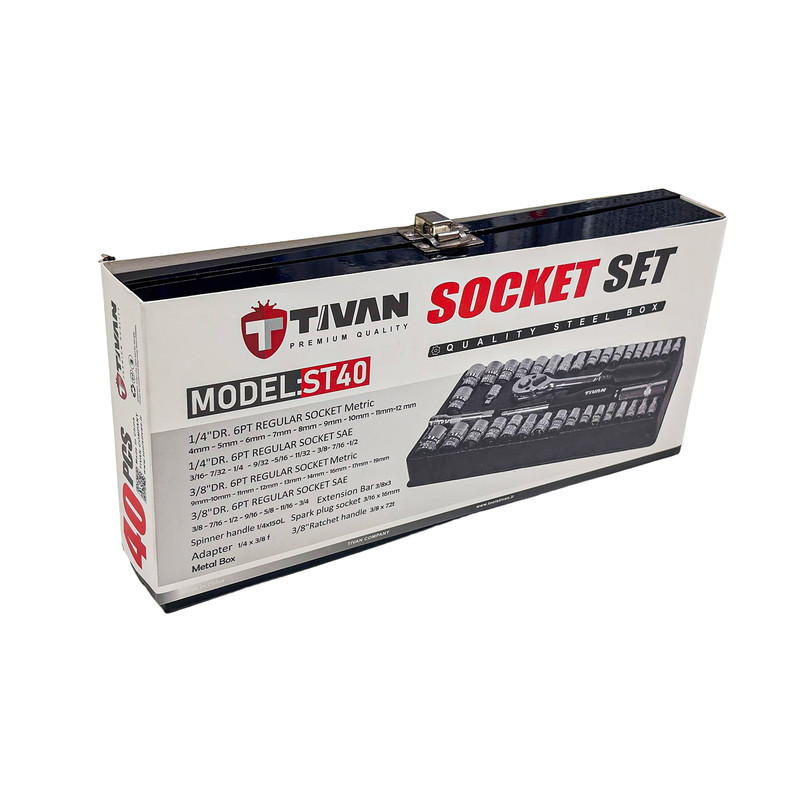 آچار بکس تیوان مدل ST-40 مجموعه 40 عددی توس