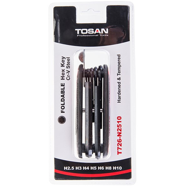 مجموعه 7 عددی آچار آلن تاشو توسن مدل T726-N2510 توس