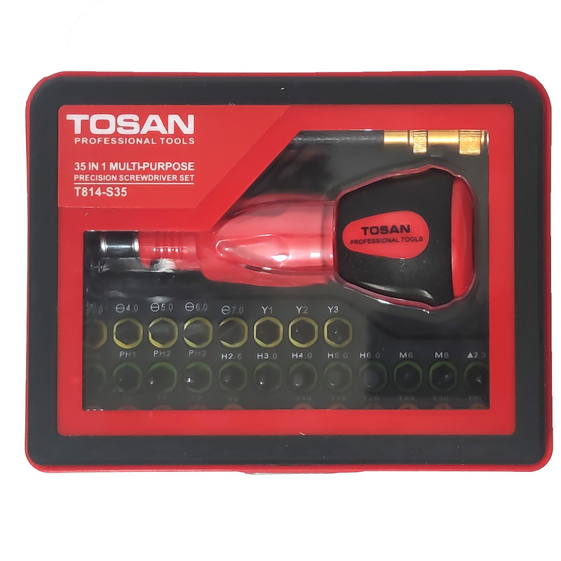 مجموعه 35 عددی پیچ گوشتی توسن مدل T814-S35 توس