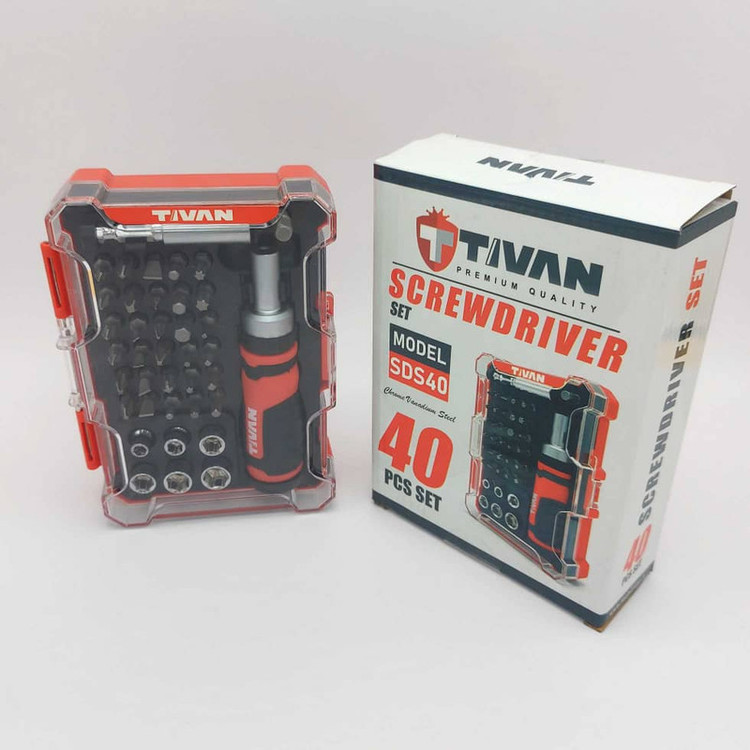 پیچ گوشتی تیوان مدل DS40 بسته 40 عددی توس