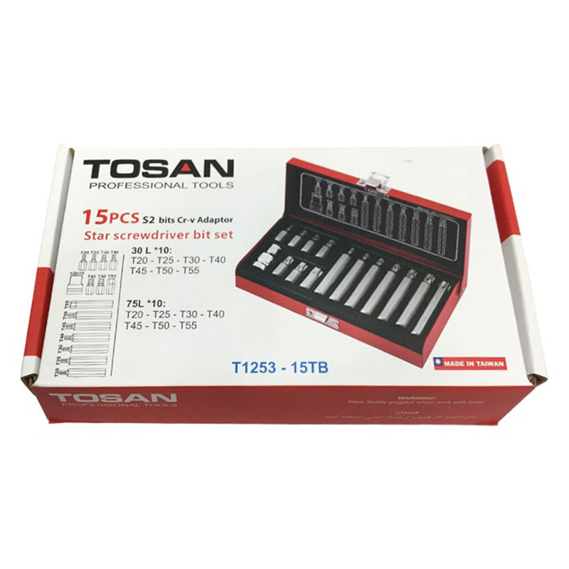 مجموعه 15 عددی سری پیچ گوشتی توسن مدل T1253-15TB توس