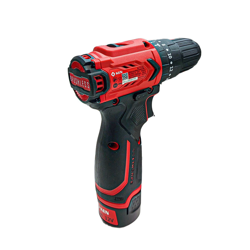 دریل پیچ گوشتی چکشی براشلس 10 میلی متری 12 ولت کِن مدل BL7312D