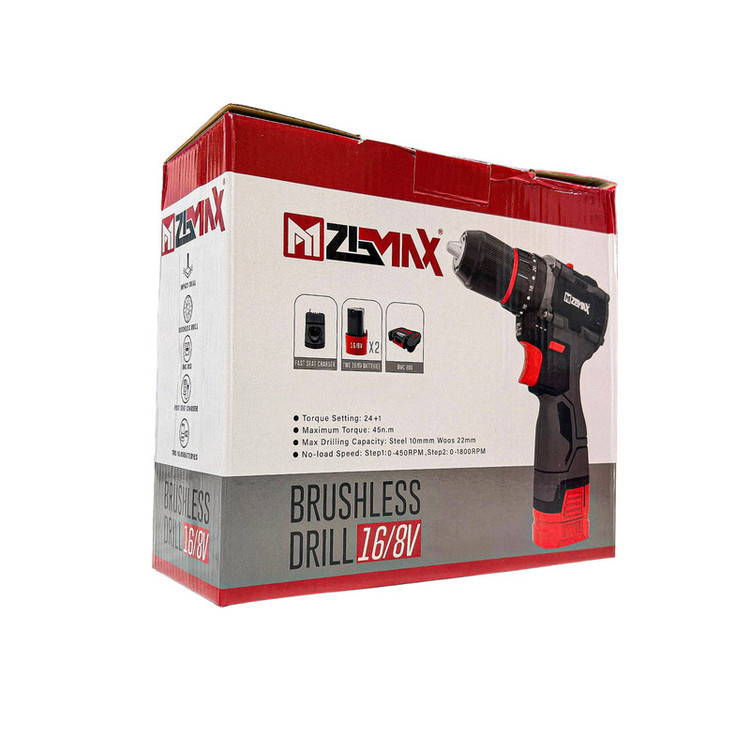 دریل پیچ گوشتی 10 میلیمتری 16 ولت زیمکس مدل Z-CBD-16