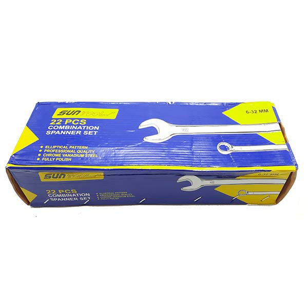مجموعه 22 عددی آچار یکسر تخت و یکسر رینگی سان تولز مدل 6-32