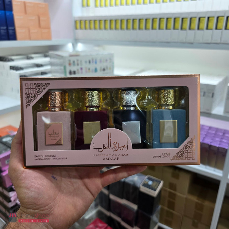 پک 4 عددی مینیاتوری ادکلن امیرالعرب (Ameerat Al Arab) اسداف (Asdaaf) زیرمجموعه لطافه