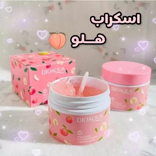 اسکراب هلو لایه بردار بدن و صورت هلو حجم 140 گرمی بیوآکوا