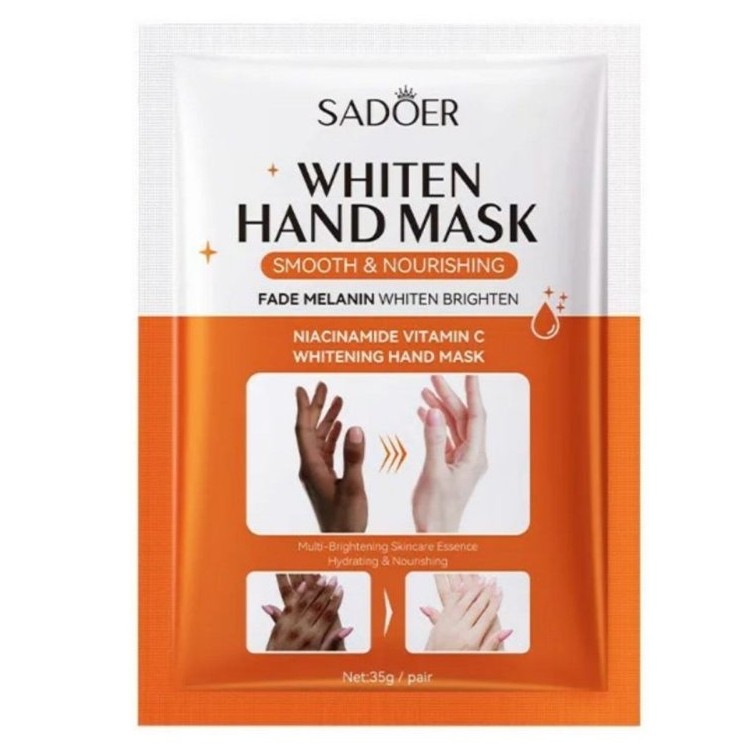 ماسک دست سفید کننده ویتامین سی و نیاسینامید سادور SADOER Whiten Hand Mask روشن کننده و ضد لک
