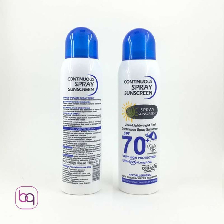 اسپری ضد افتاب بدون رنگ spf 70