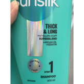 شامپو سانسیلک Thick Long حجم 600 میلی لیتر برای موهای پر پشت و بلند