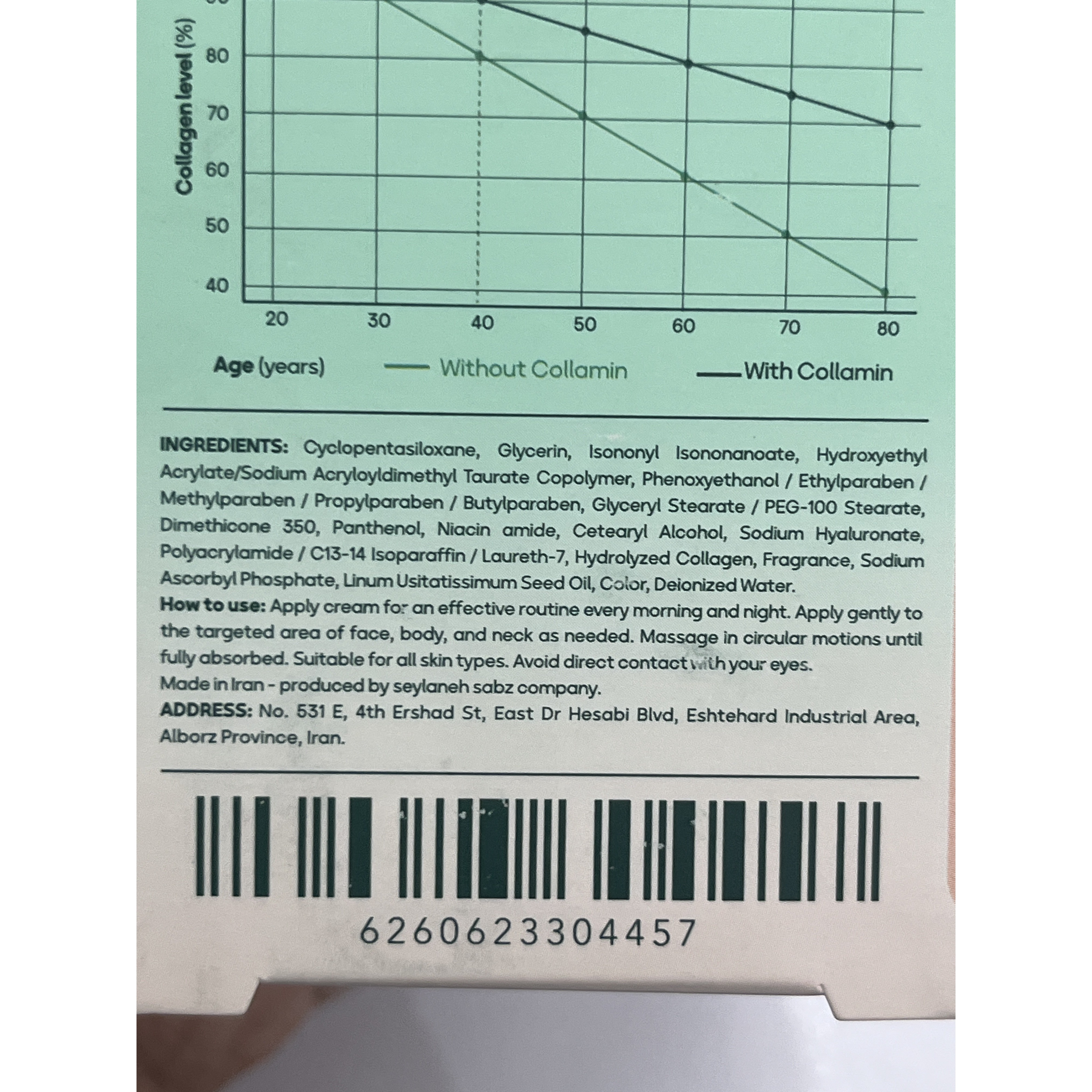 کرم کلاژن بانک کلامین حاوی امگا 3 و ویتامین C حجم 125 میلی لیتر آبرسان و سفت کننده پوست