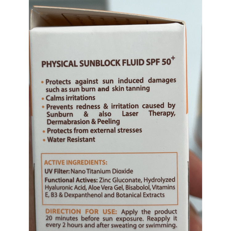 فلوئید ضدآفتاب فیزیکال سان سیف SPF 50 بدون رنگ پوست حساس