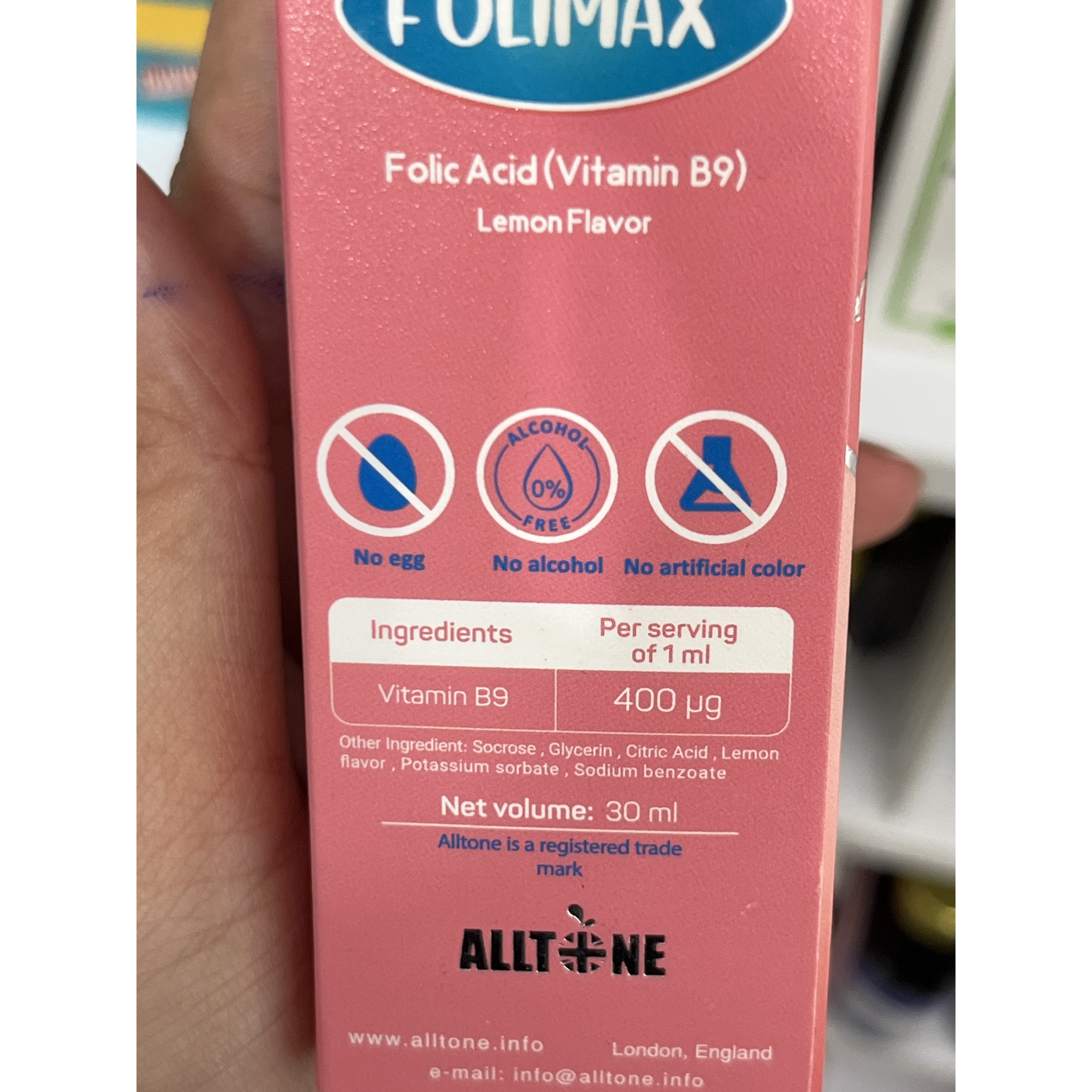 قطره اسید فولیک فولیمکس آلتون 30 میلی لیتر