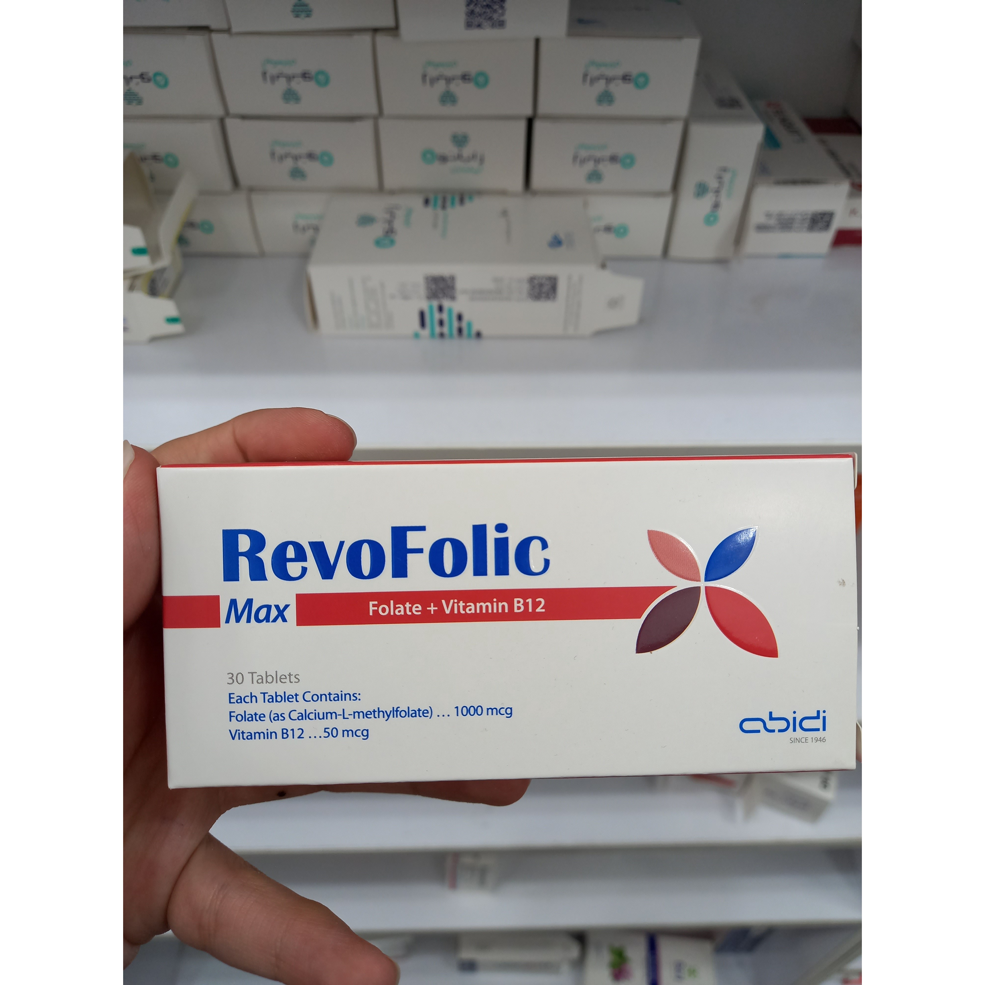 قرص رووفولیک مکس عبیدی حاوی فولات و ویتامین B12 بسته 30 عددی