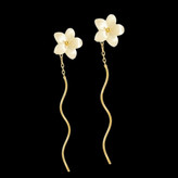 گوشواره طلا 18عیار کرلی شکوفه گیلاس 0.530 گرم