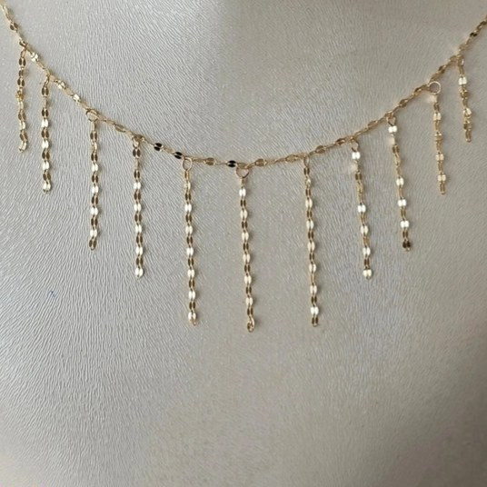 گردنبند طلا 18 عیار استارز شرابه ای 1.400گرم