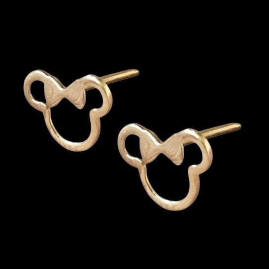 گوشواره میخی طلا 18عیار مینی موس 0.460گرم