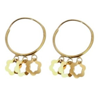گوشواره طلا 18عیار ملینا کاملیا 0.380گرم