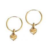 گوشواره طلا 18عیار حلقه ای قلب بادکنکی 0.750گرم