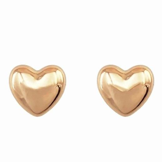گوشواره طلا 18عیار میخی قلب بادکنکی 0.770گرم