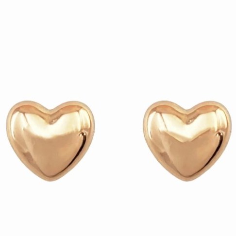 گوشواره طلا 18عیار میخی قلب بادکنکی 0.760گرم