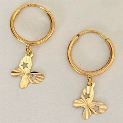 گوشواره طلا 18عیار پروانه ستاره ای 1.240گرم