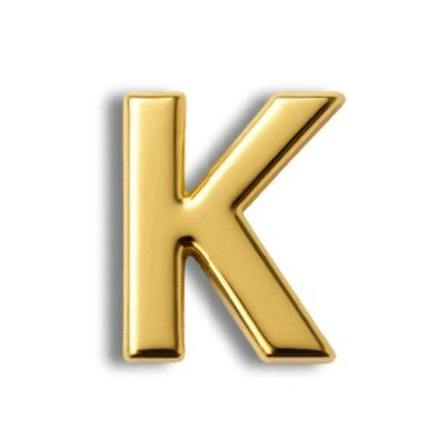 پلاک طلا 18عیار حرف K سه بعدی 0.280گرم