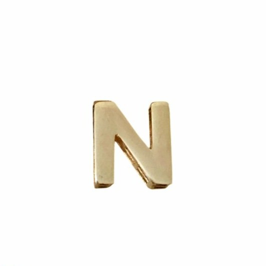 پلاک طلا 18عیار حرف N سه بعدی 0.340گرم
