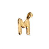 پلاک آویز طلا 18عیار حرف M بادکنکی 0.590گرم