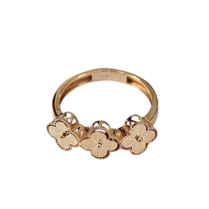 انگشتر طلا 18 عیار ونکلیف سه گل 2.300گرم