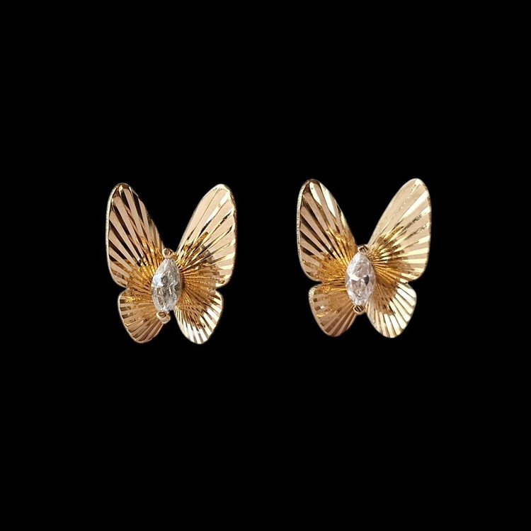گوشواره طلا 18 عیار میخی پروانه سلنا 1.530گرم