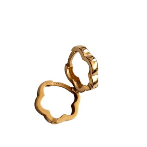 گوشواره طلا 18 عیار گل آینه ای 1.290گرم
