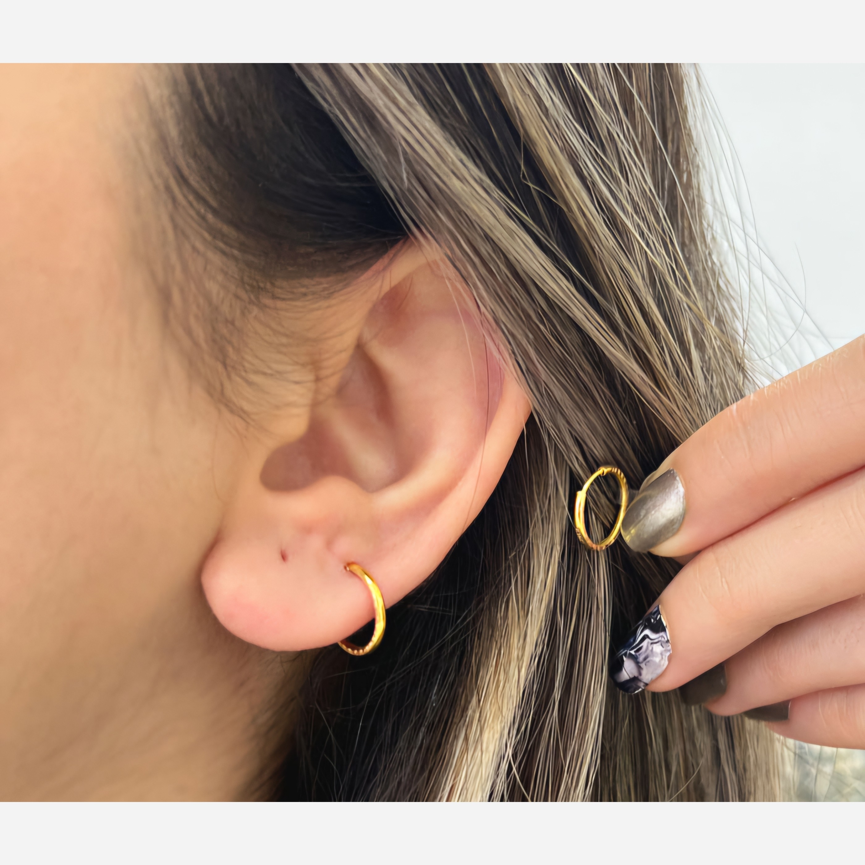 گوشواره طلا 18عیار حلقه ای مدل کلاسیک 0.250گرم