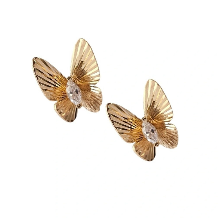 گوشواره طلا 18عیار میخی پروانه سلنا 1.640گرم