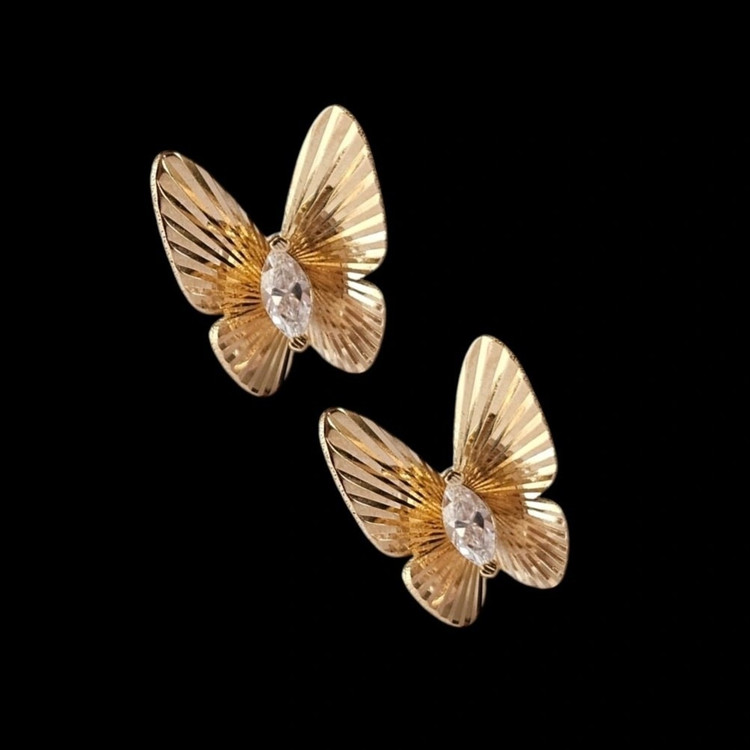گوشواره طلا 18عیار میخی پروانه سلنا 1.640گرم