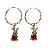 گوشواره طلا 18عیار حلقه ای خرگوش دلبر 1.520گرم